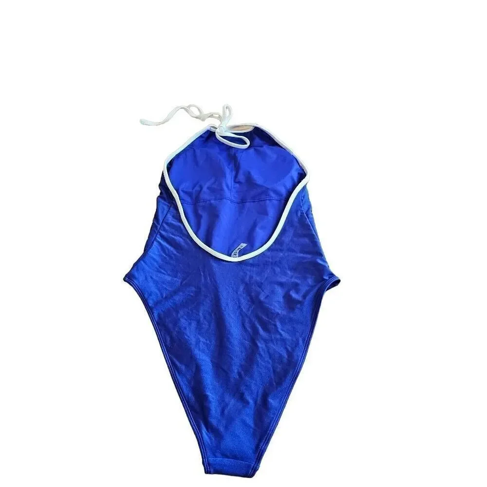 Forever 21womens Sz Small blue metallic one piece Swimsuit